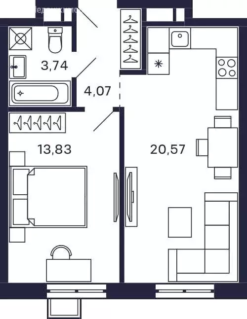 1-комнатная квартира: Красногорск, микрорайон Павшино, ЖК Тетрис, к6 ... - Фото 1