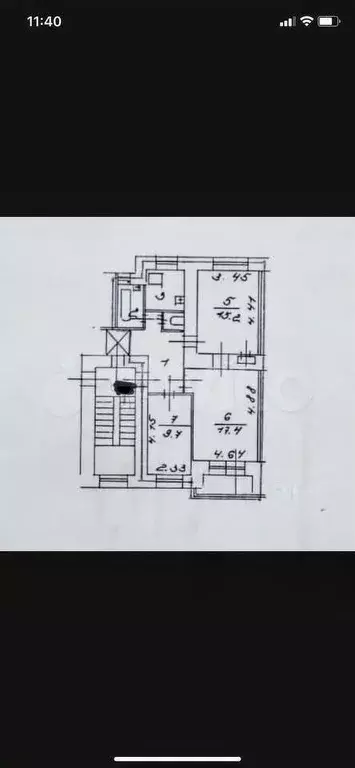3-к. квартира, 60 м, 3/7 эт. - Фото 0