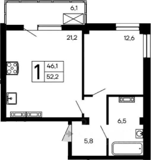 1-к кв. Севастополь Ленинский муниципальный округ, Доброгород жилой ... - Фото 1