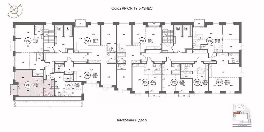 1-к кв. Иркутская область, Иркутск Макс жилой комплекс (41.91 м) - Фото 2