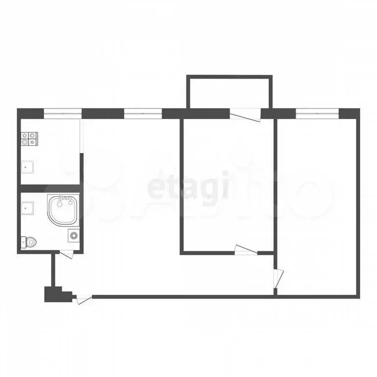3-к. квартира, 56,7 м, 3/5 эт. - Фото 0