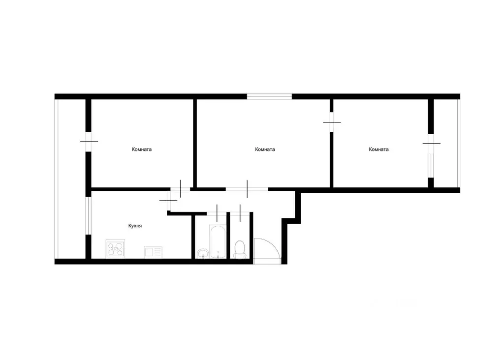 3-к кв. Москва Уссурийская ул., 5К3 (65.4 м) - Фото 2
