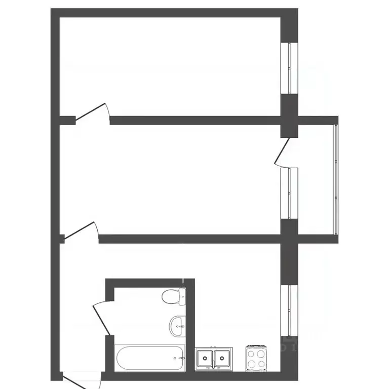 2-к кв. Ханты-Мансийский АО, Сургут ул. 60 лет Октября, 2 (44.1 м) - Фото 1