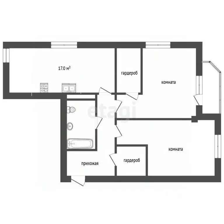 2-к кв. Тюменская область, Тюмень Харьковская ул., 59/4 (80.0 м) - Фото 1