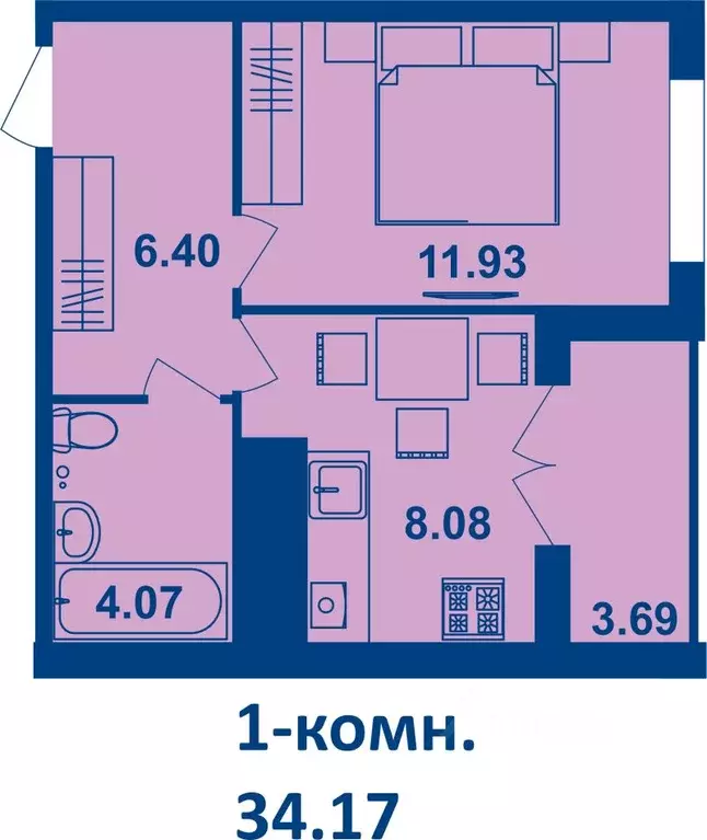 1-к кв. Костромская область, Кострома ул. Димитрова, 19 (34.17 м) - Фото 0