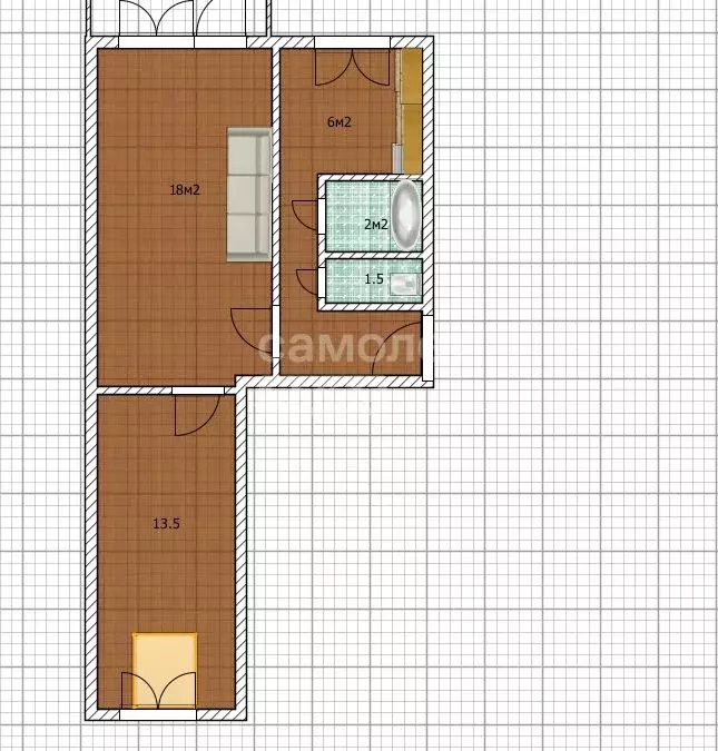 2-к кв. Алтайский край, Бийск Приречная ул., 2/2 (43.9 м) - Фото 2