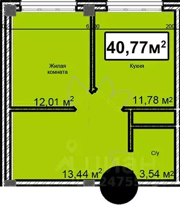1-к кв. Ставропольский край, Ессентуки ул. Благодатная, 28 (40.77 м) - Фото 0