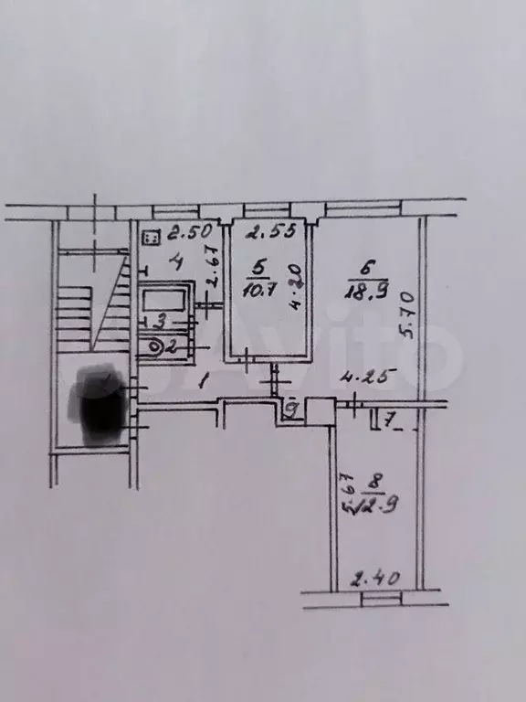 3-к. квартира, 60 м, 1/5 эт. - Фото 0