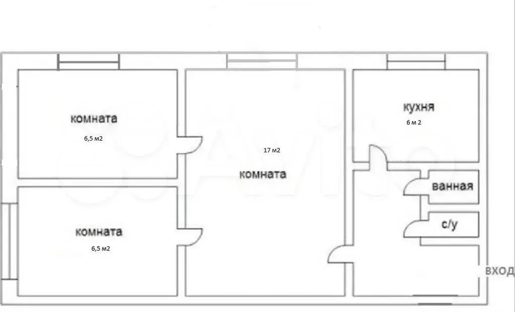 3-к. квартира, 43,1 м, 4/5 эт. - Фото 0