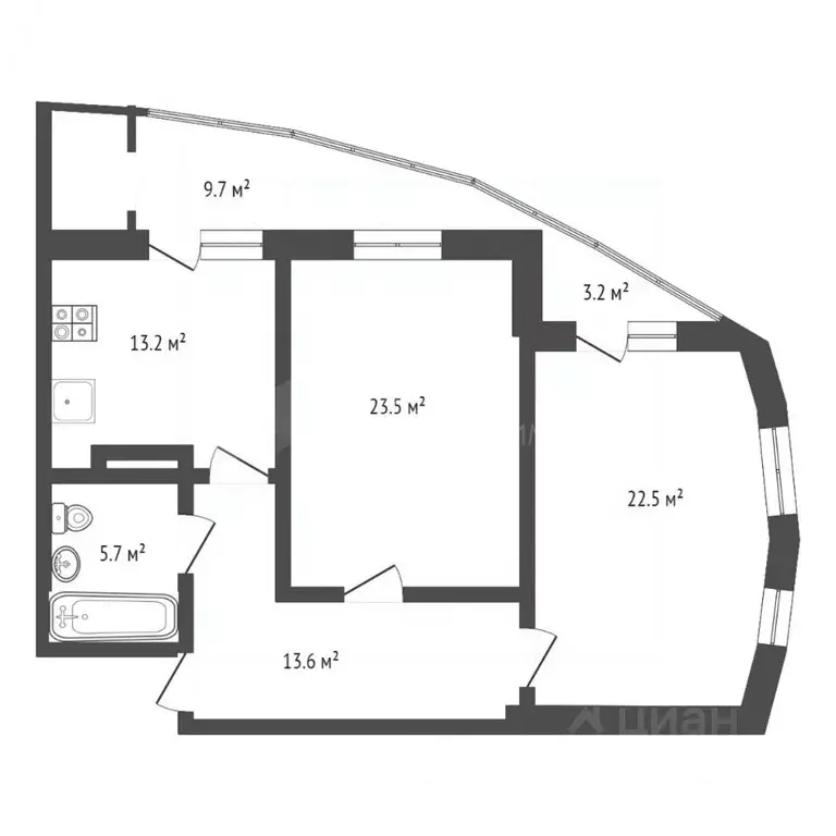 3-к кв. Тюменская область, Тюмень Орловская ул., 58 (79.1 м) - Фото 2