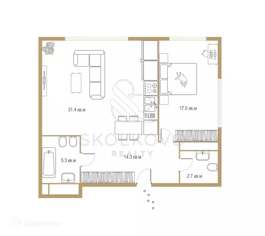 Продаётся 2-к квартира, 70.8 м - Фото 1