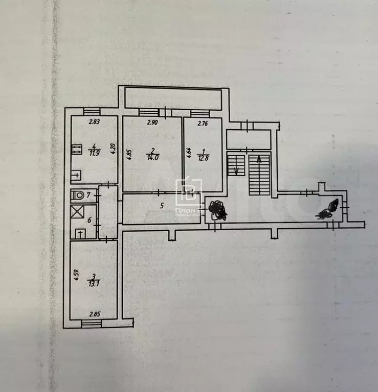 3-к. квартира, 72 м, 1/6 эт. - Фото 0