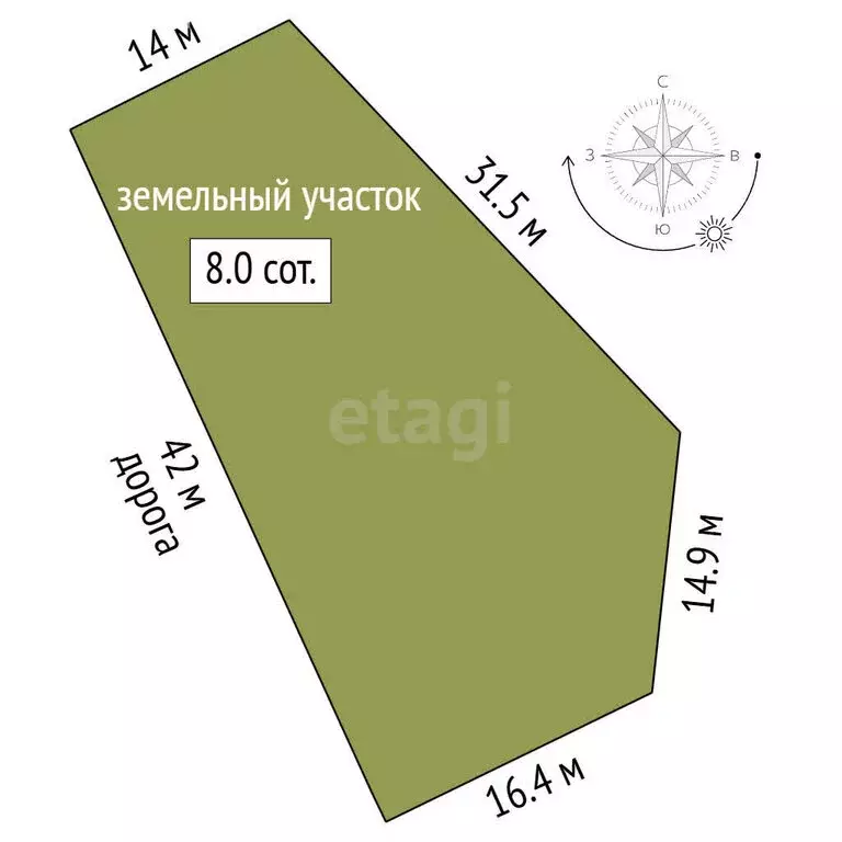 Участок в Батальненское сельское поселение, СНТ Нептун (7.98 м) - Фото 1