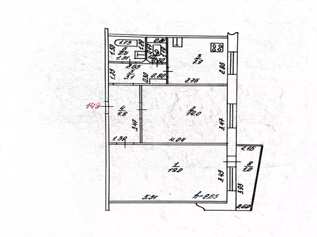 2-к кв. Татарстан, Казань ул. Хайдара Бигичева, 24/45 (53.4 м) - Фото 2