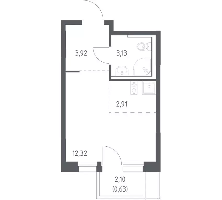 Квартира-студия: Химки, микрорайон Клязьма-Старбеево, квартал Ивакино, ... - Фото 1