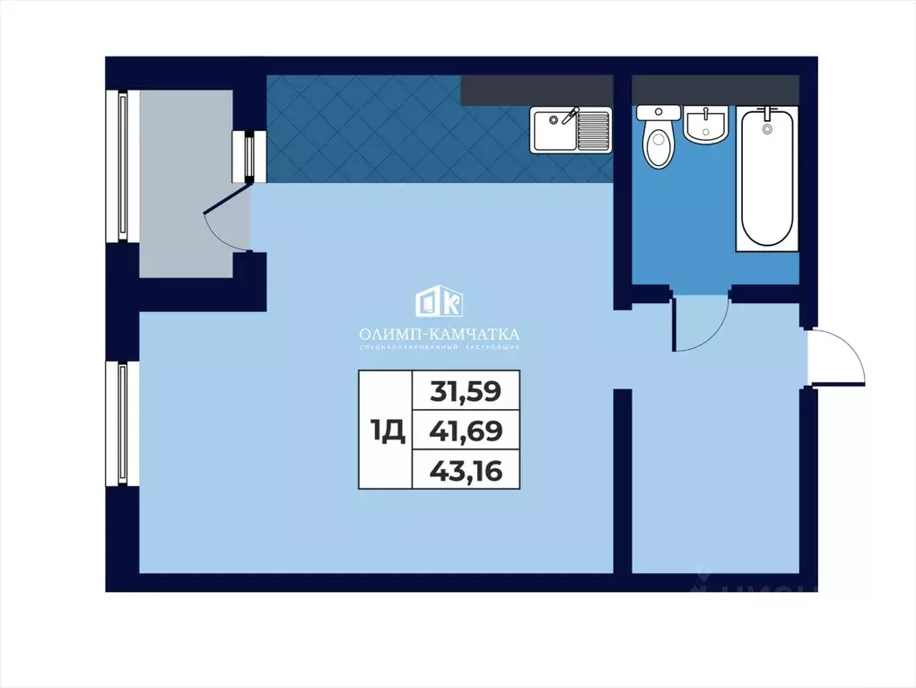 Свободной планировки кв. Камчатский край, Петропавловск-Камчатский ... - Фото 1