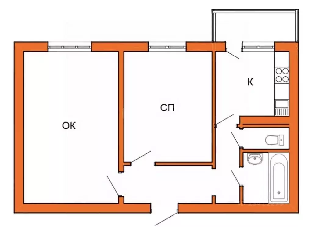 2-к кв. Белгородская область, Белгород ул. Королева, 29 (45.0 м) - Фото 1
