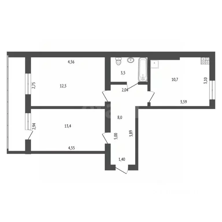 2-к кв. Крым, Саки ул. Курортная (48.0 м) - Фото 1