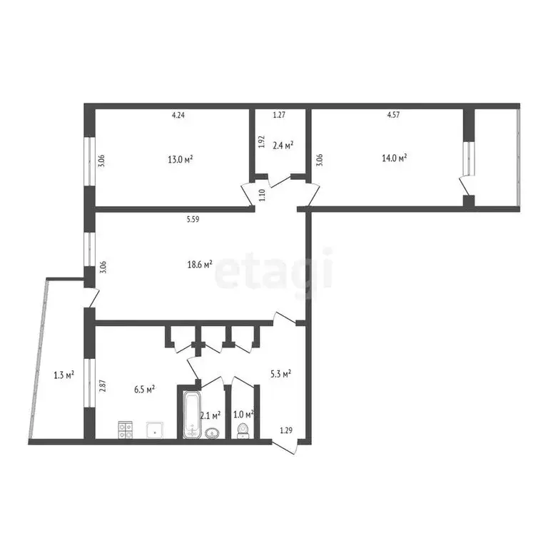 3-комнатная квартира: Саранск, улица Металлургов, 4 (65 м) - Фото 0
