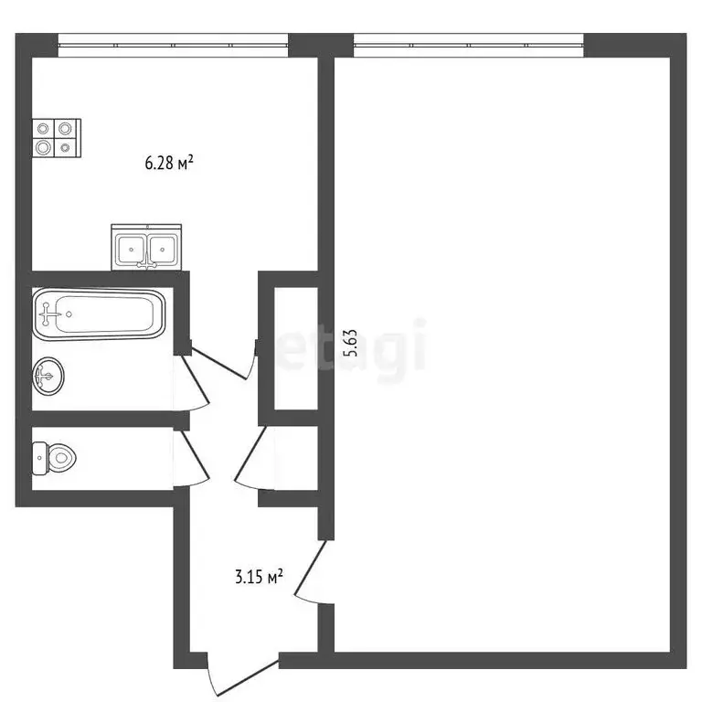 1-комнатная квартира: Санкт-Петербург, улица Стойкости, 18к1 (30.3 м) - Фото 1