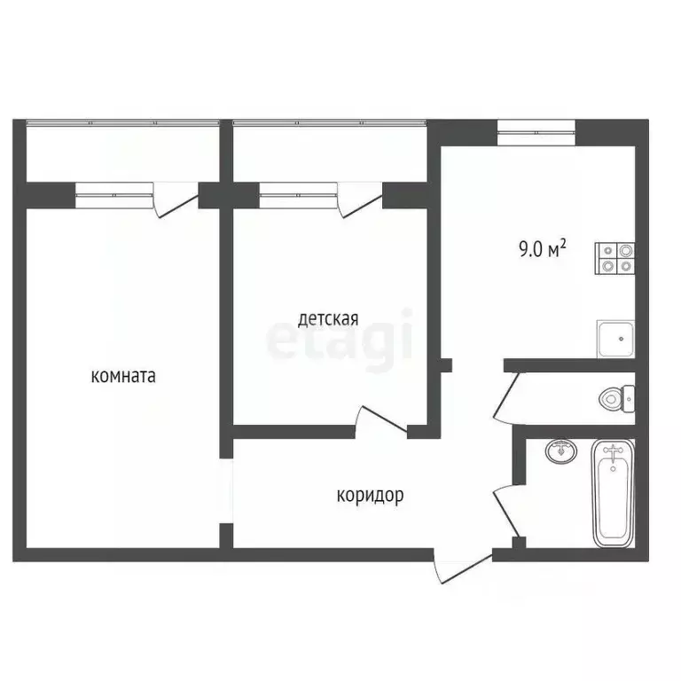 2-к кв. Владимирская область, Муром ул. Дзержинского, 36 (47.6 м) - Фото 0