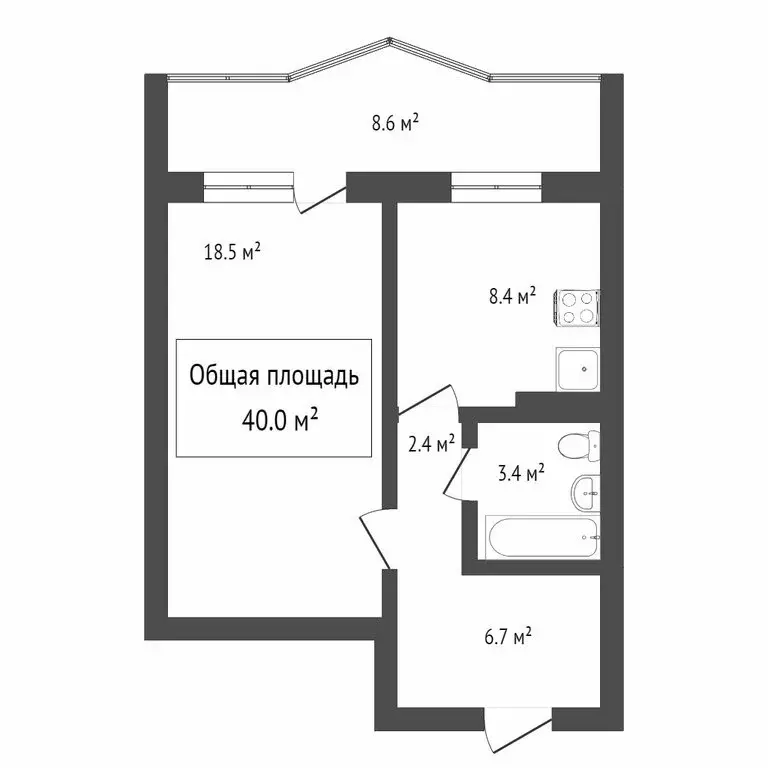 1-комнатная квартира: Томск, Ленская улица, 45 (39.3 м) - Фото 0