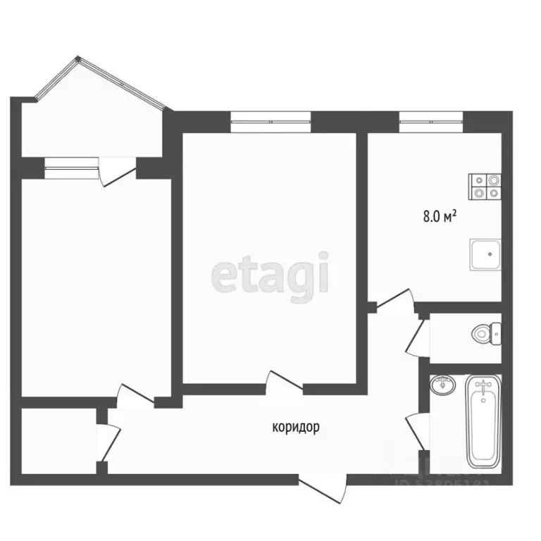 2-к кв. Ростовская область, Аксай ул. Вартанова, 24 (52.0 м) - Фото 1