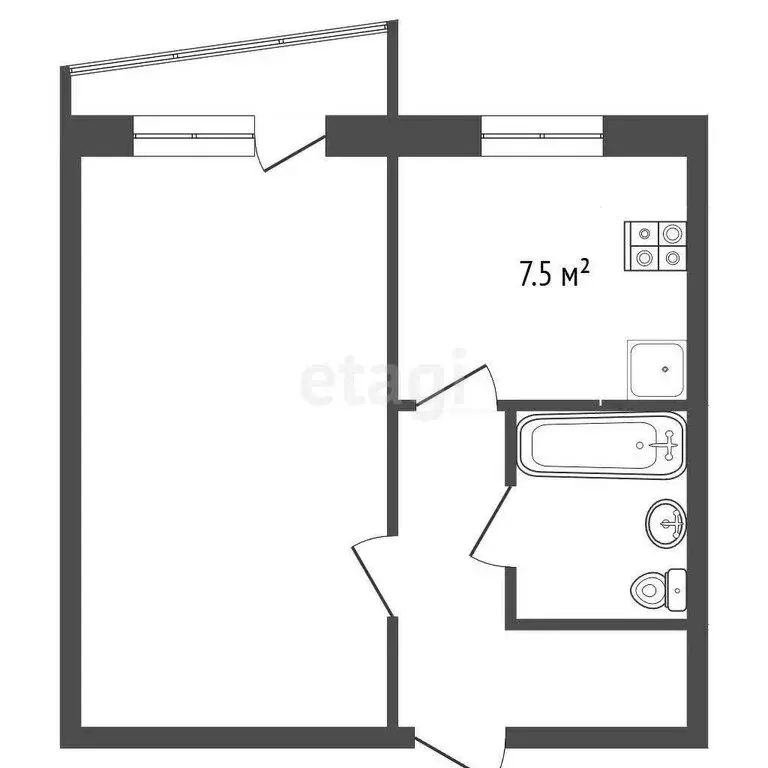 1-комнатная квартира: Воскресенск, Рабочая улица, 105 (34.1 м) - Фото 1