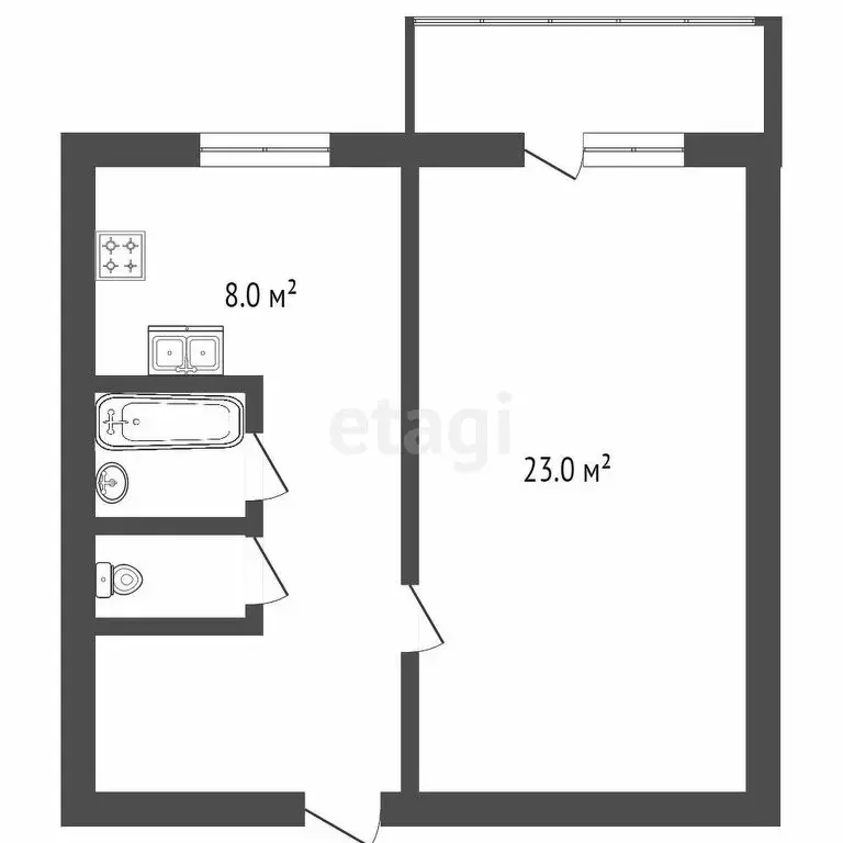 1-комнатная квартира: Самара, улица Советской Армии, 220 (33 м) - Фото 1