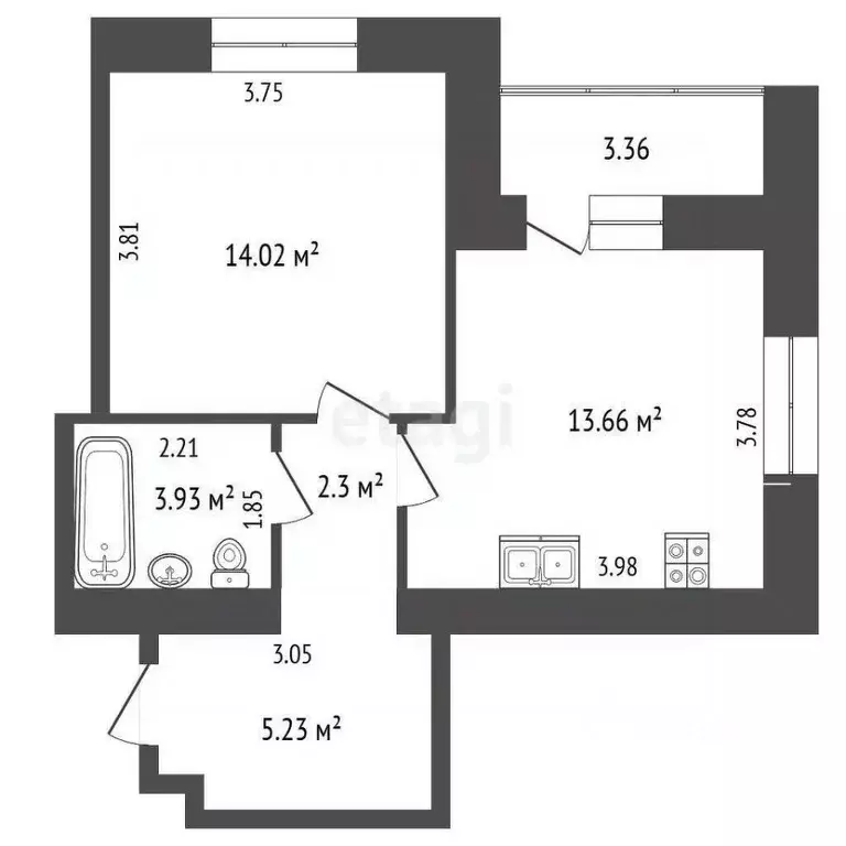 2-к кв. Костромская область, Кострома ул. Валентины Плетневой, 1 (62.3 ... - Фото 1