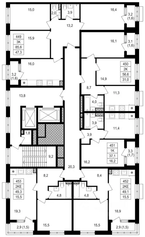 3-к кв. Москва Михалковская ул., 48к1 (85.6 м) - Фото 1