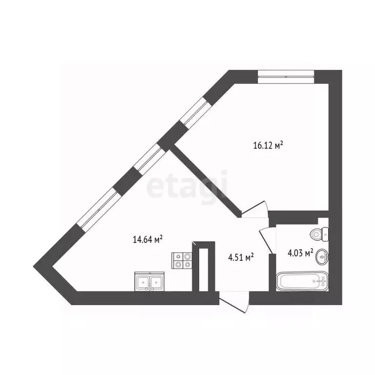 1-к кв. Тюменская область, Тюмень Ставропольская ул., 160/1 (39.3 м) - Фото 2