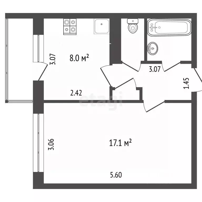 1-к кв. Чувашия, Чебоксары ул. Мичмана Павлова, 54 (36.0 м) - Фото 2