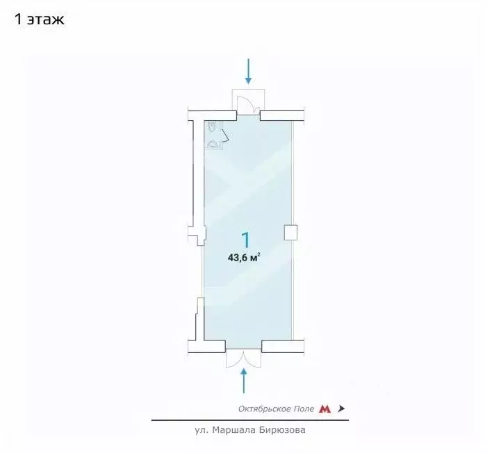 Торговая площадь в Москва ул. Маршала Бирюзова, 16 (44 м) - Фото 2