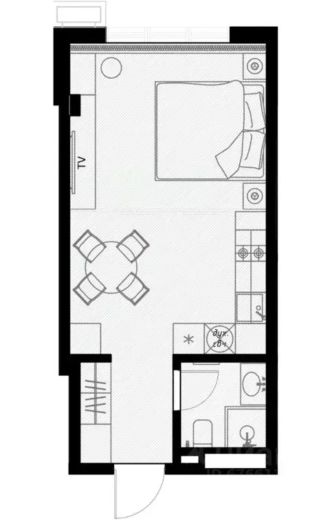 Студия Краснодарский край, Сочи ул. Ленина, 290/8к2 (29.6 м) - Фото 0