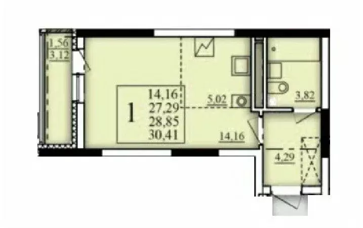 1-к кв. Башкортостан, Уфа Затон-Восточный жилрайон, Паруса жилой ... - Фото 1