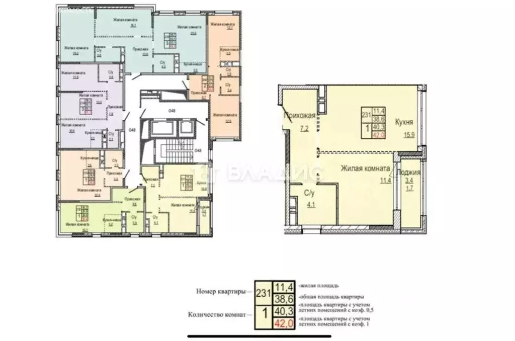 1-комнатная квартира: Долгопрудный, Парковая улица, 42к1 (42 м) - Фото 1