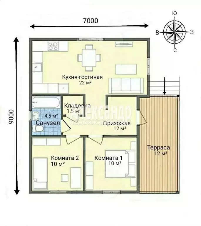 Дом в Ленинградская область, Всеволожский район, Куйвозовское с/пос, ... - Фото 2