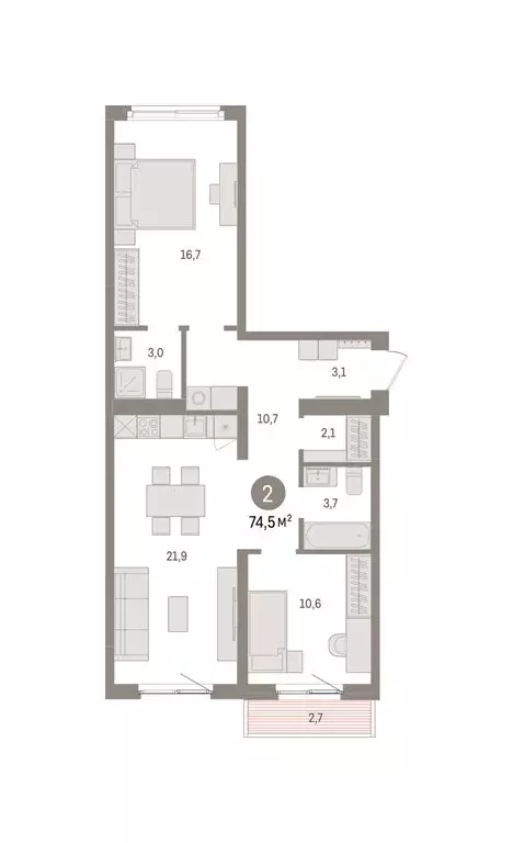 2-комнатная квартира: Екатеринбург, жилой район Юго-Западный, жилой ... - Фото 1