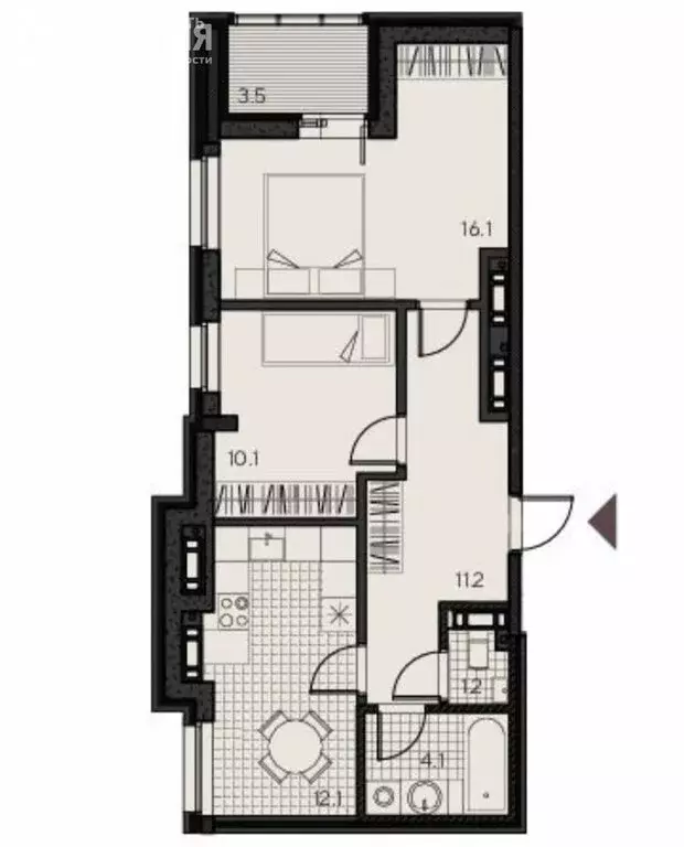 2-комнатная квартира: Пенза, улица Урицкого, 48 (56.6 м) - Фото 1
