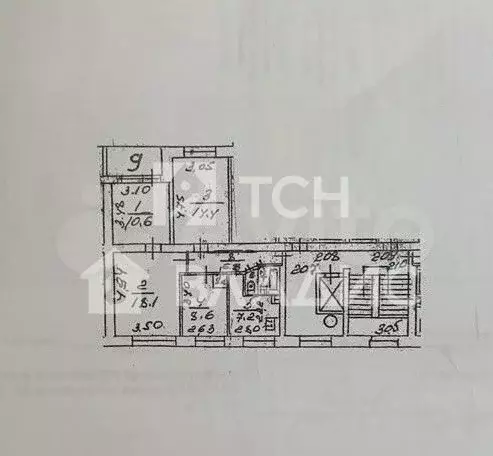 4-к. квартира, 70,7 м, 8/9 эт. - Фото 0