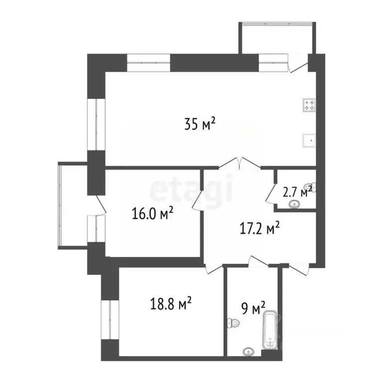 3-к кв. Красноярский край, Красноярск ул. Весны, 32 (105.5 м) - Фото 2