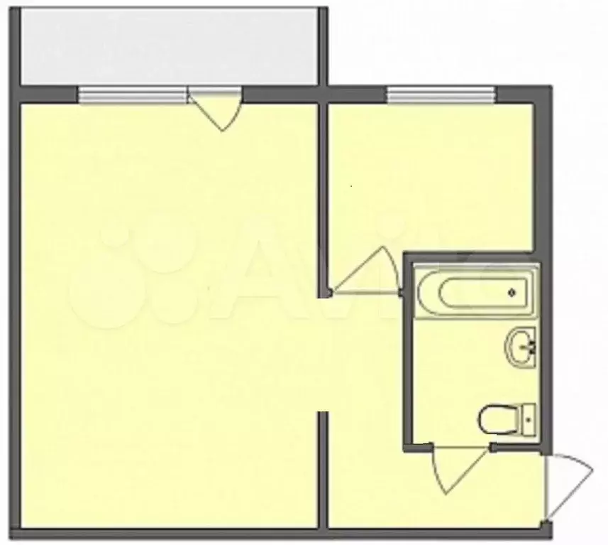 1-к. квартира, 30 м, 2/5 эт. - Фото 0