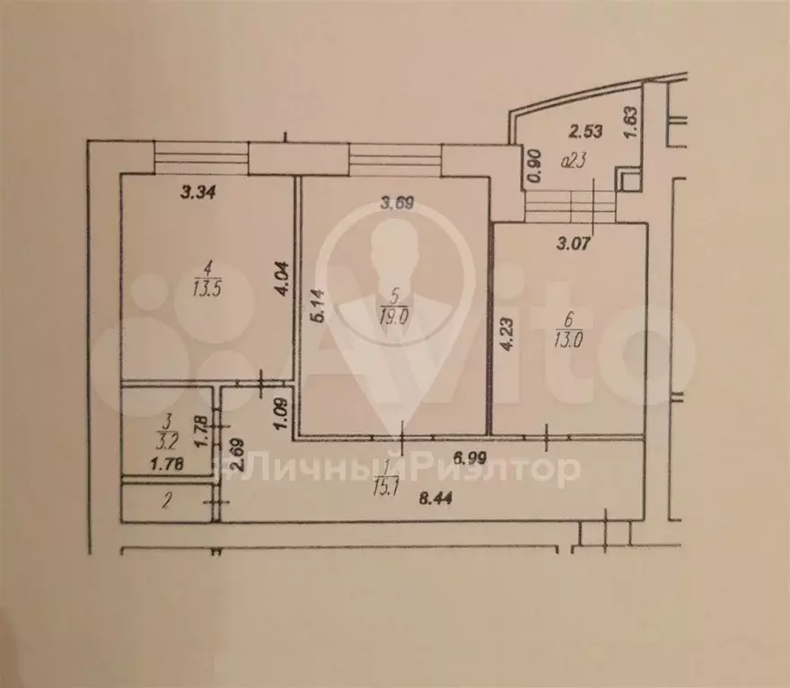 2-к. квартира, 65,2 м, 2/15 эт. - Фото 0