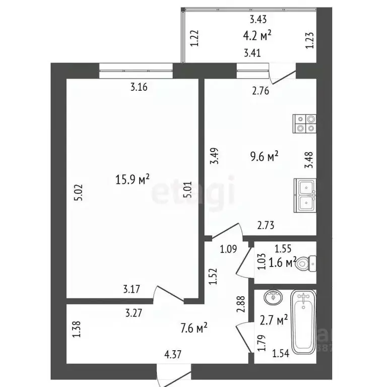 1-к кв. Орловская область, Орел ул. Кукушкина, 11 (37.5 м) - Фото 2