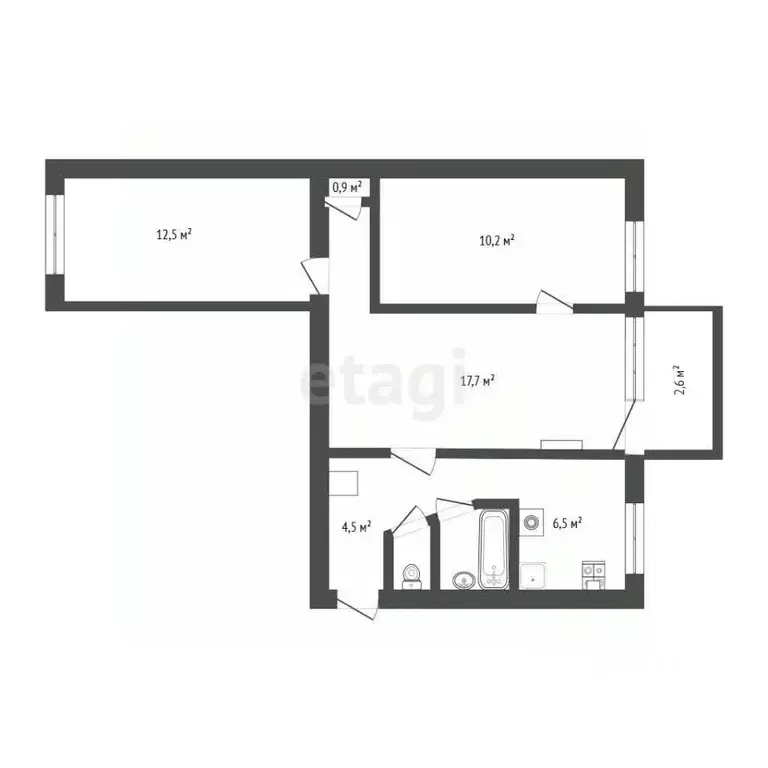 3-к кв. Крым, Саки ул. Ленина (54.9 м) - Фото 2