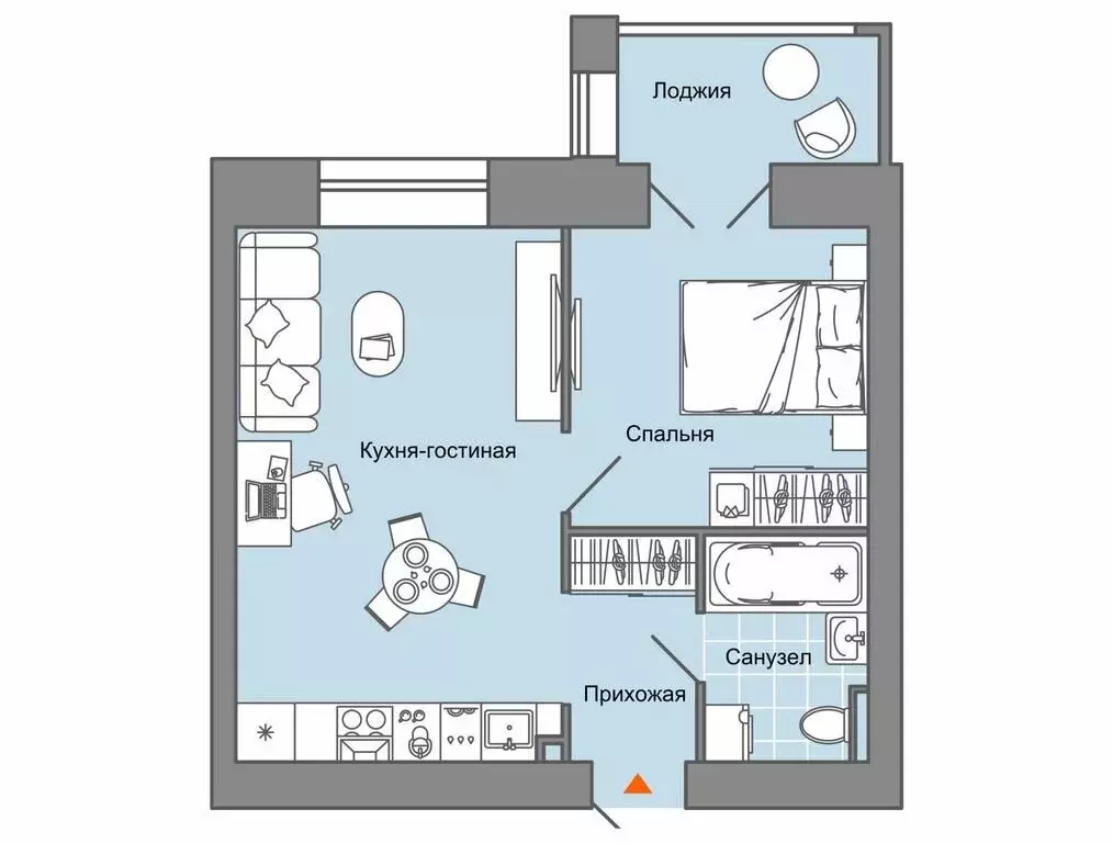 1-комнатная квартира: Первомайский, ЖК Знак, 20 (39 м) - Фото 0