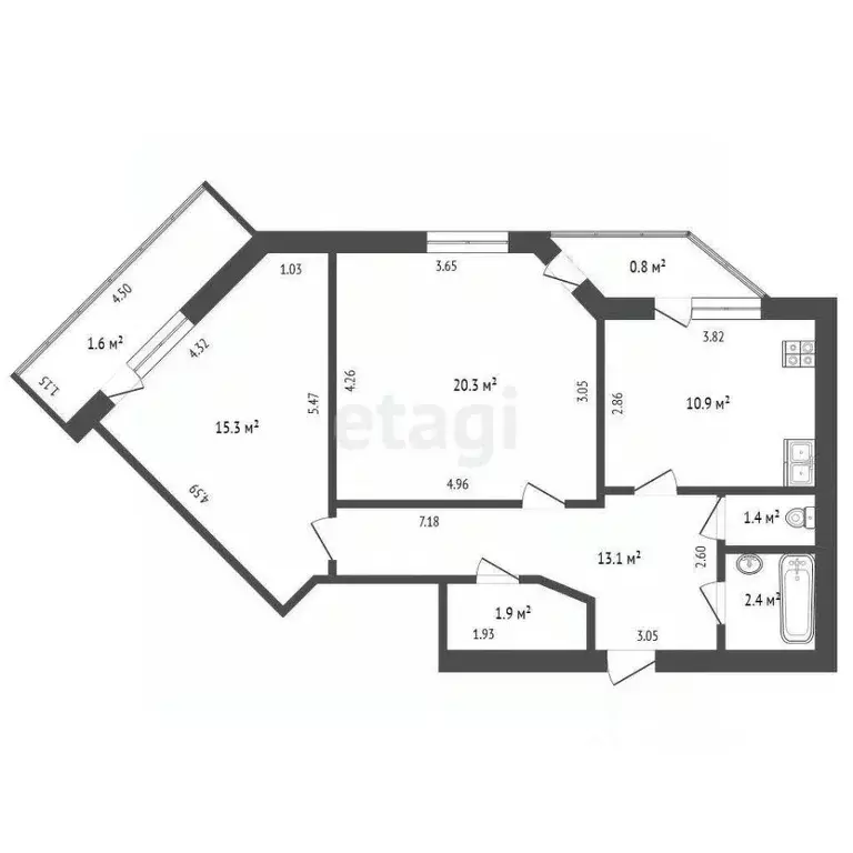 2-к кв. Ростовская область, Батайск ул. Воровского, 21 (65.3 м) - Фото 2