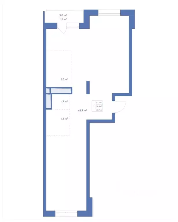 Студия Воронежская область, Воронеж ул. Шишкова, 140Б/17 (78.0 м) - Фото 0