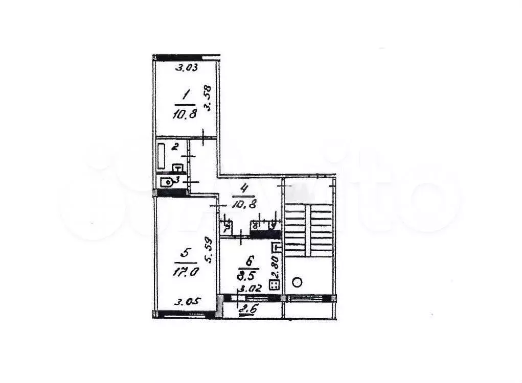 2-к. квартира, 52,5 м, 4/5 эт. - Фото 0